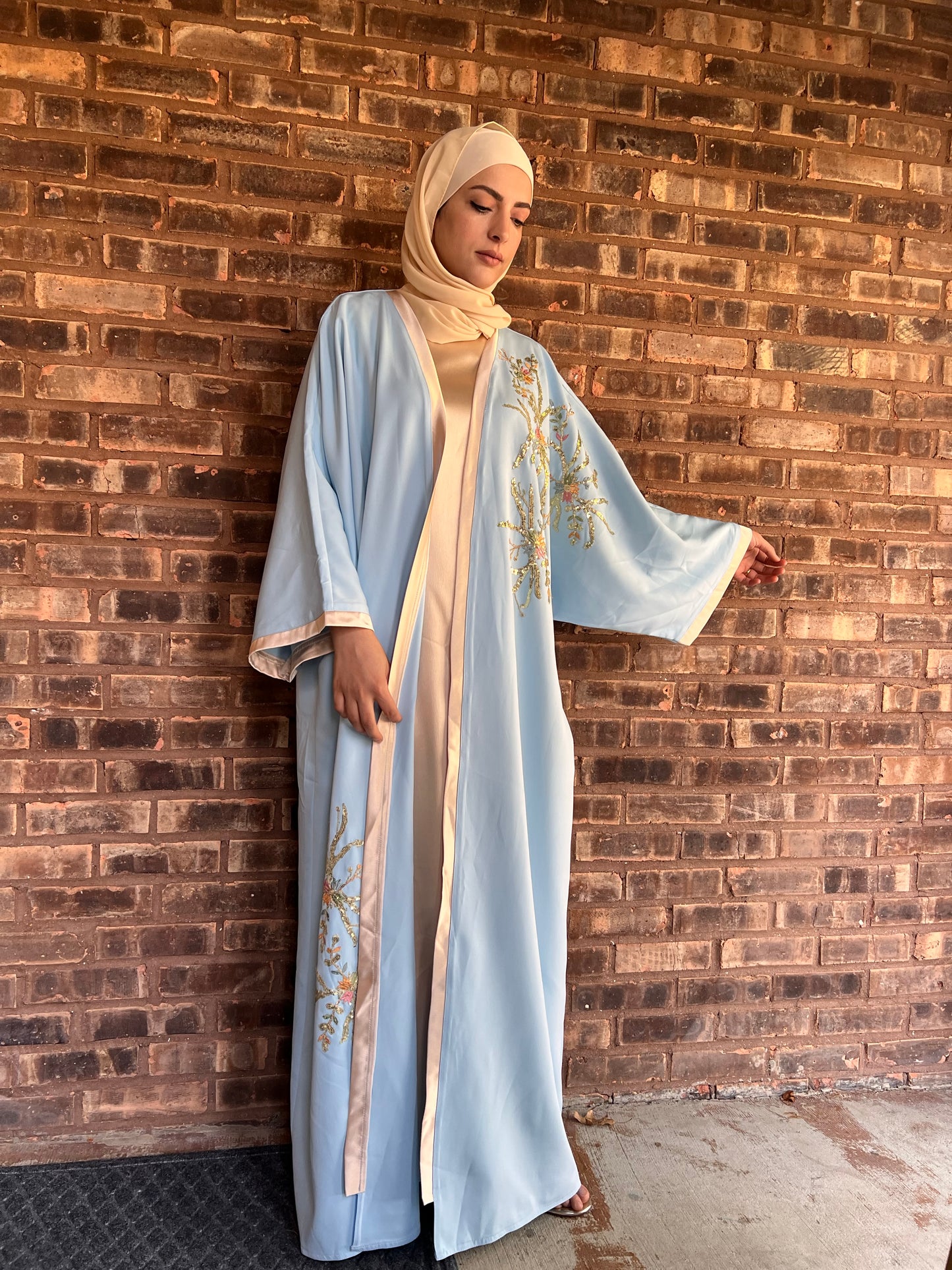 Baby Blue luxury Abaya