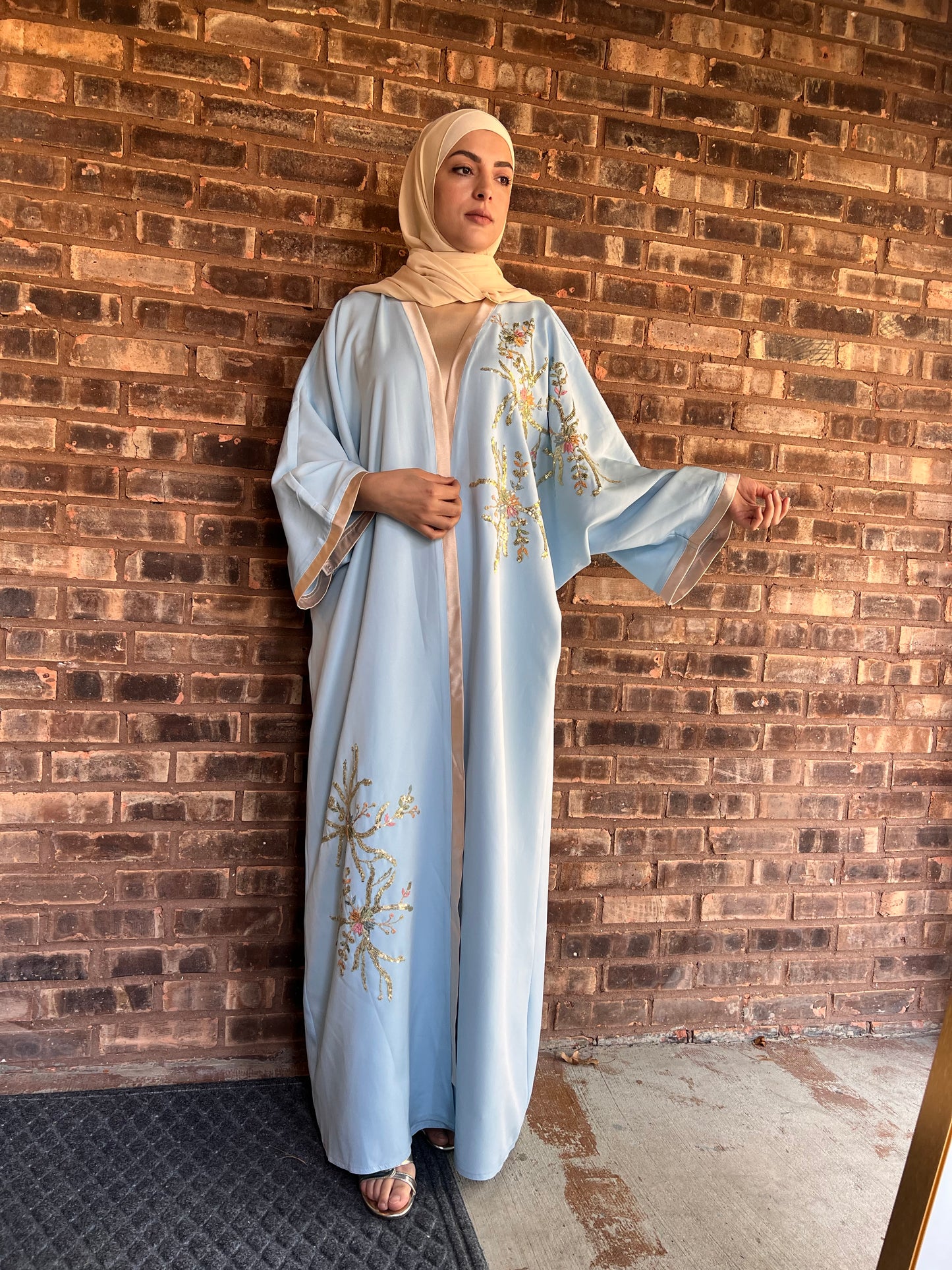 Baby Blue luxury Abaya