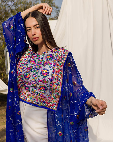 Unique embroidery Indian Chiffon abaya