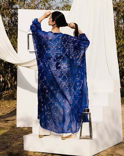 Unique embroidery Indian Chiffon abaya