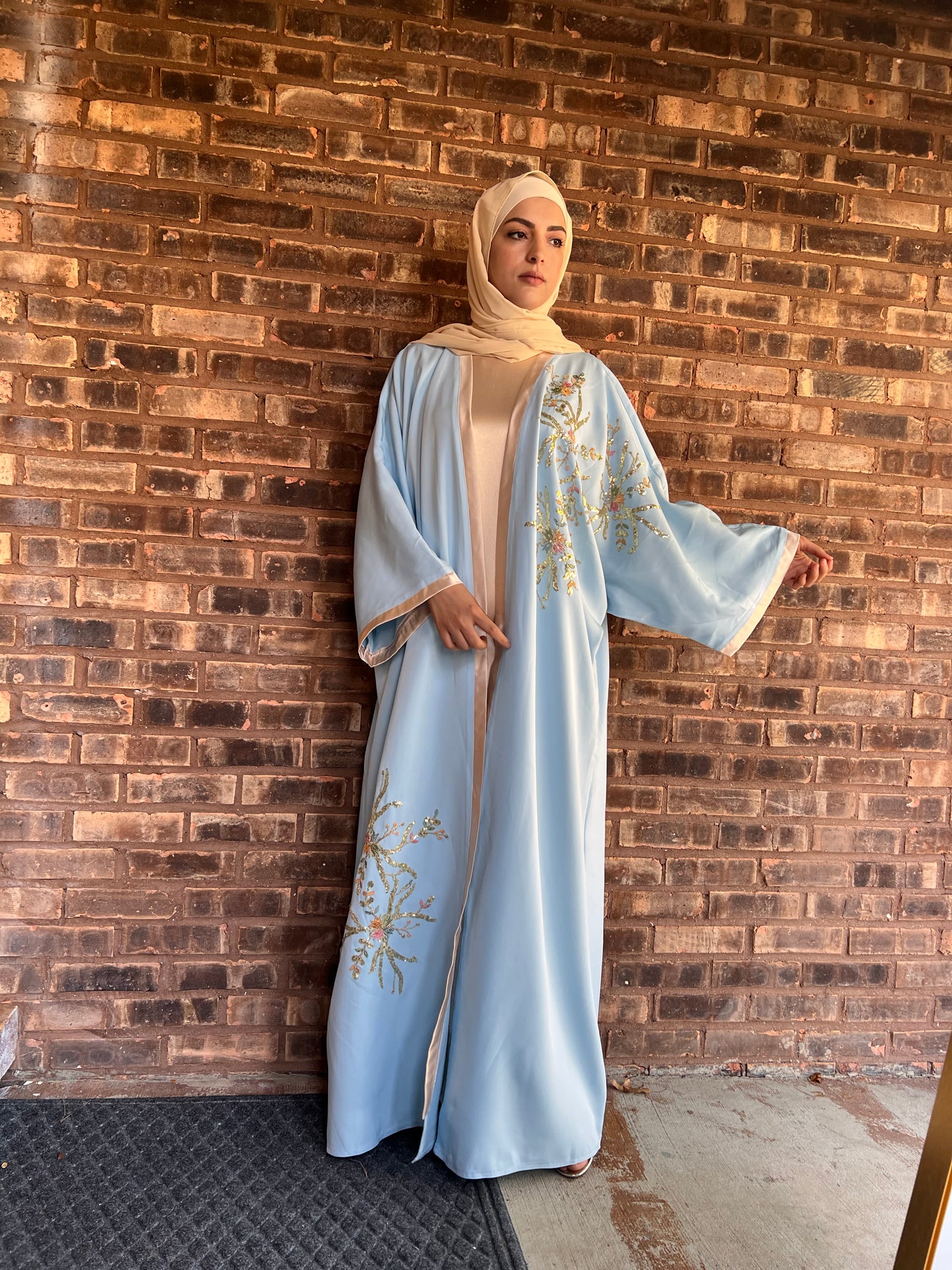 Baby Blue luxury Abaya