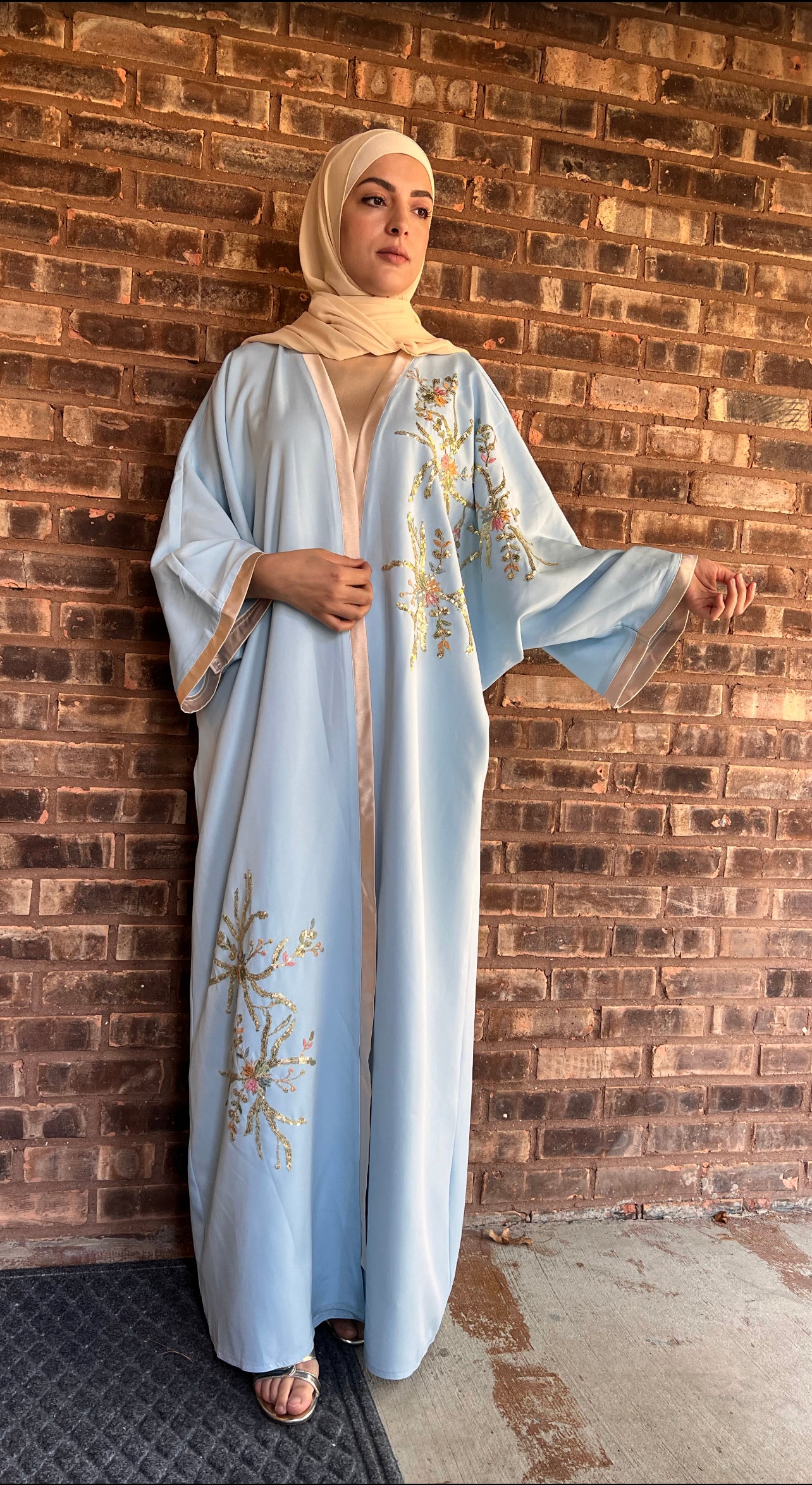 Baby Blue luxury Abaya