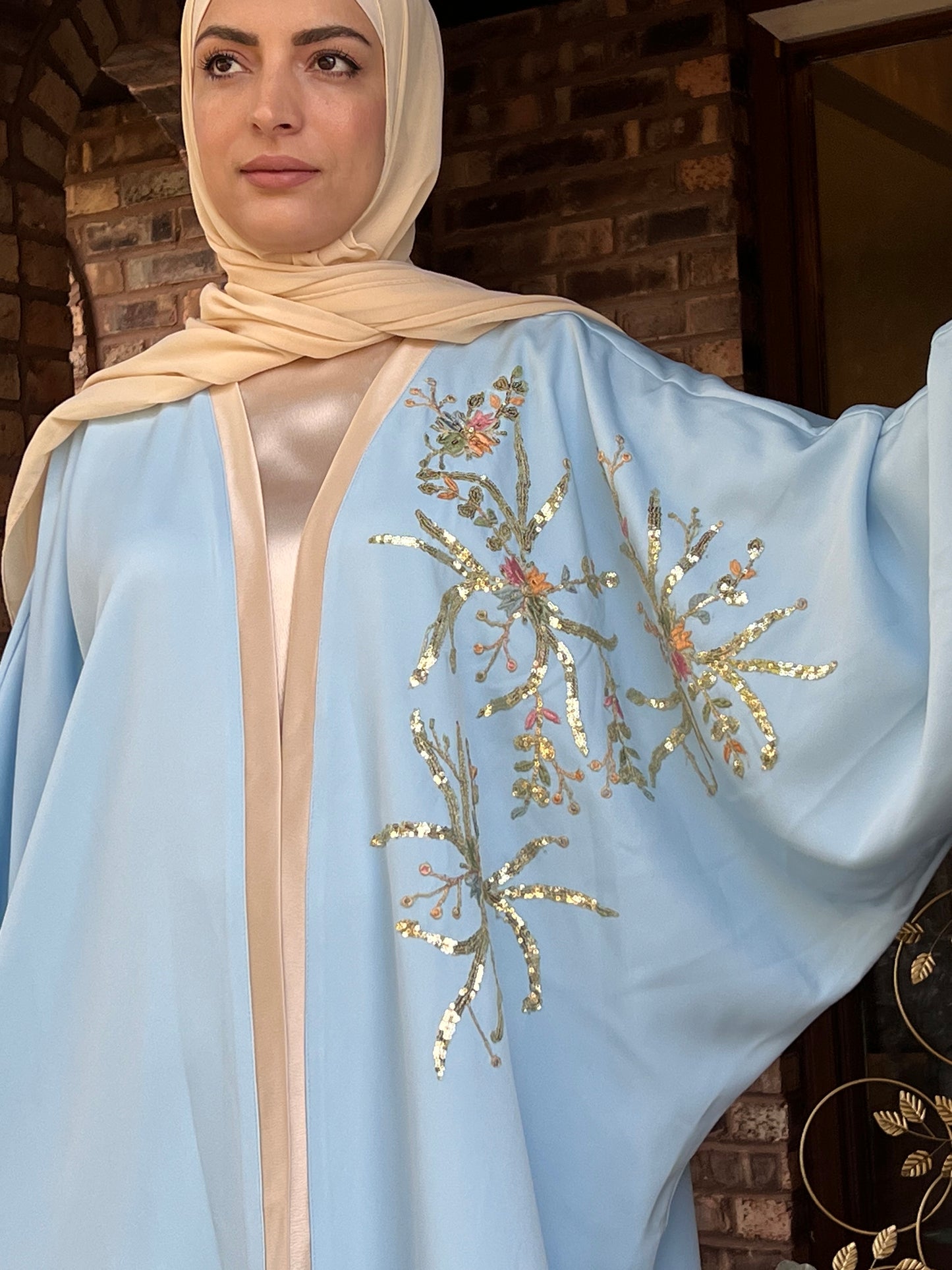 Baby Blue luxury Abaya