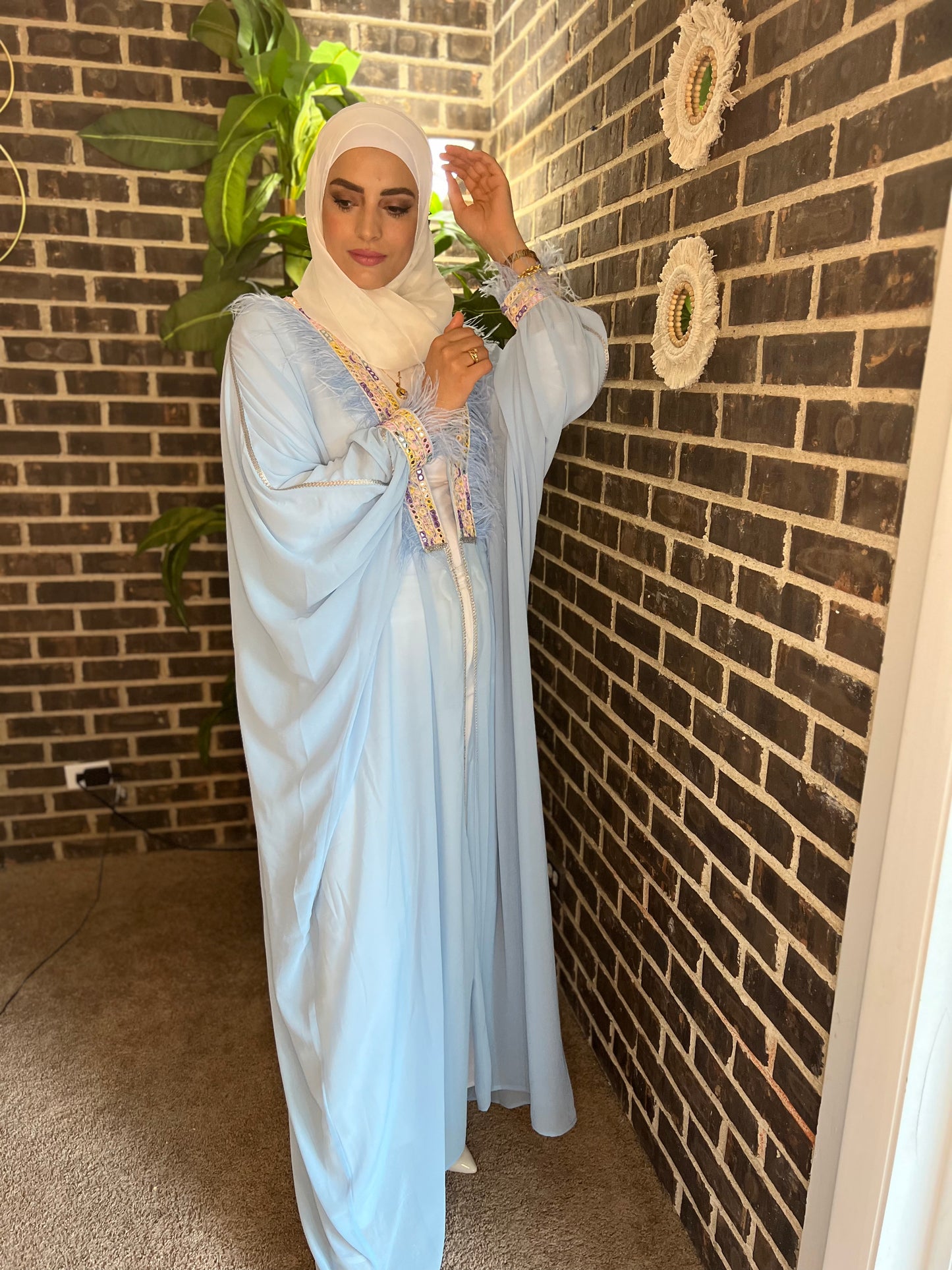 Blue Abaya Chiffon