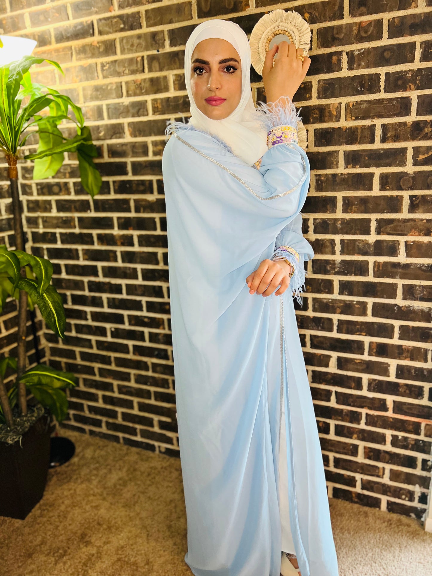 Blue Abaya Chiffon