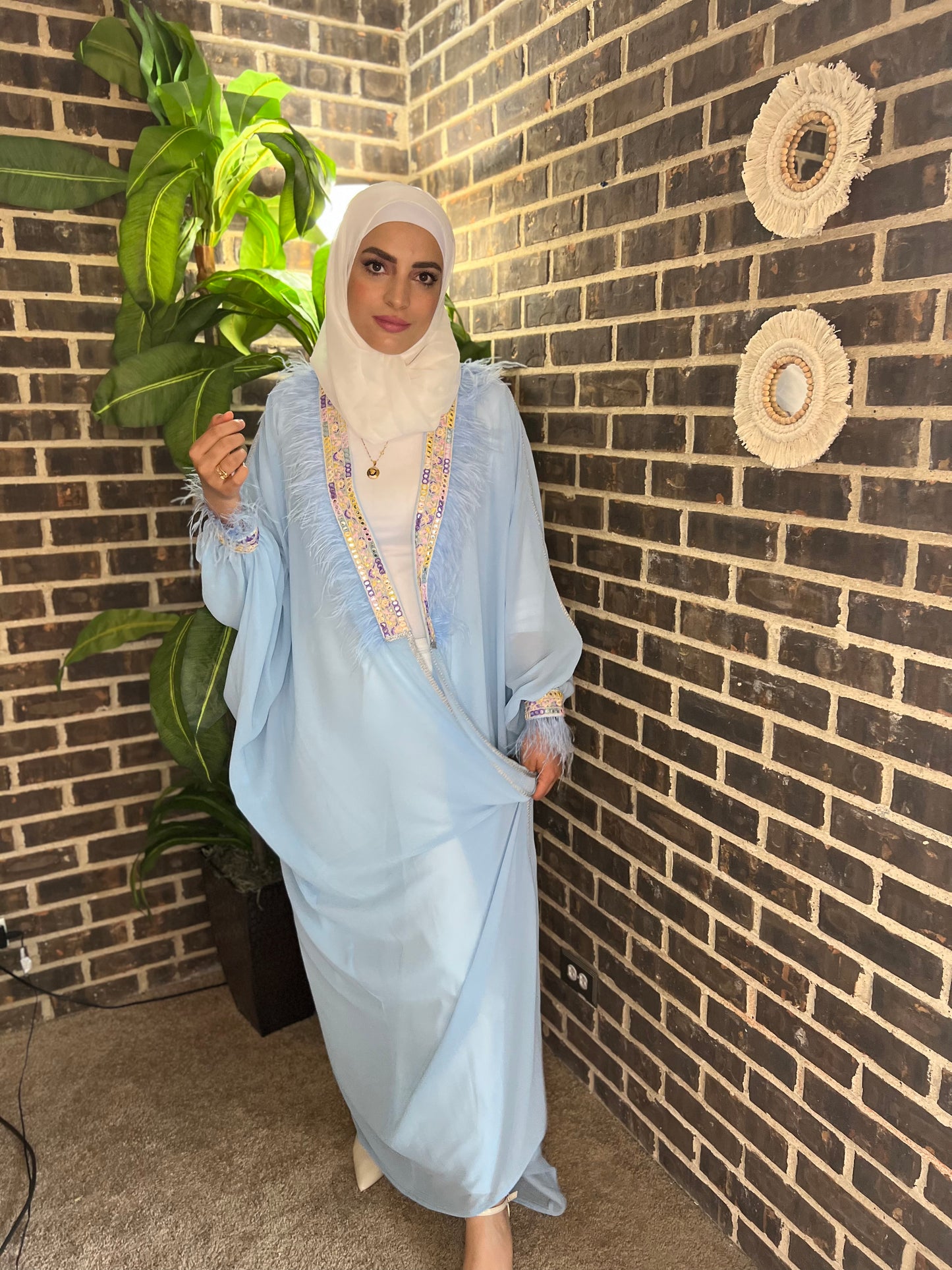 Blue Abaya Chiffon