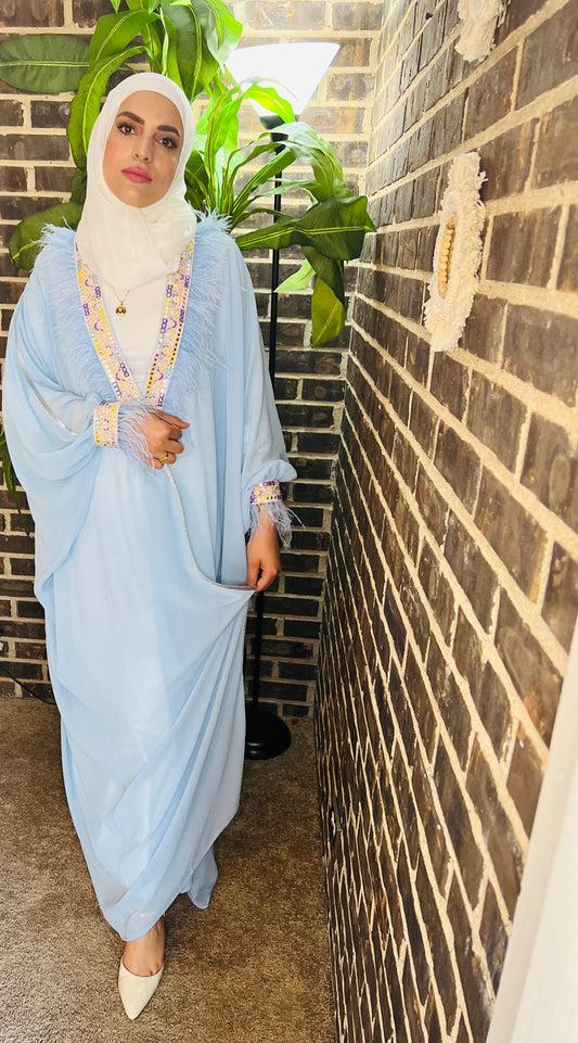 Blue Abaya Chiffon